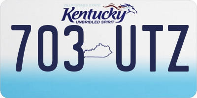 KY license plate 703UTZ