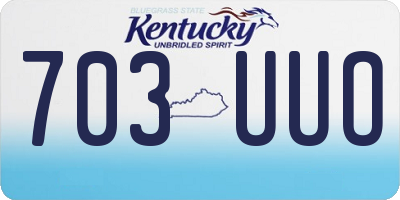 KY license plate 703UUO
