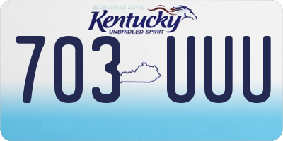 KY license plate 703UUU
