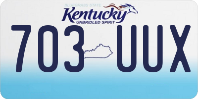 KY license plate 703UUX