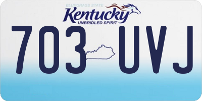 KY license plate 703UVJ