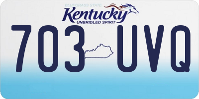 KY license plate 703UVQ
