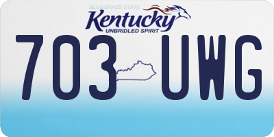 KY license plate 703UWG