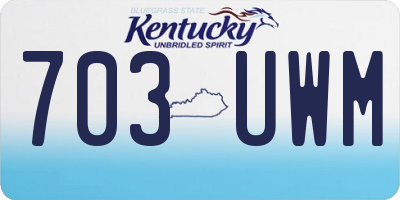 KY license plate 703UWM
