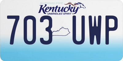 KY license plate 703UWP