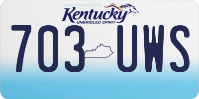 KY license plate 703UWS