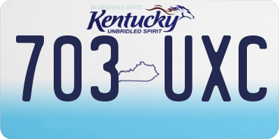 KY license plate 703UXC