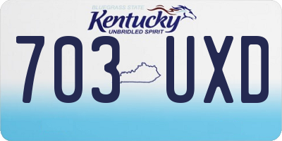 KY license plate 703UXD