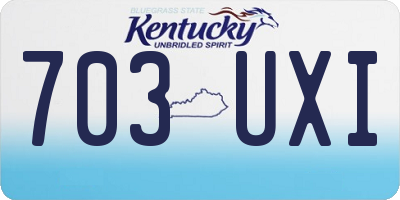 KY license plate 703UXI
