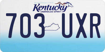 KY license plate 703UXR