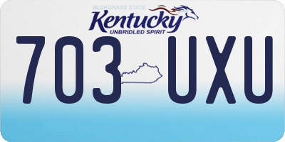 KY license plate 703UXU