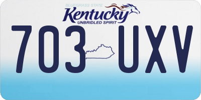 KY license plate 703UXV