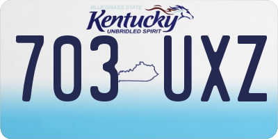 KY license plate 703UXZ