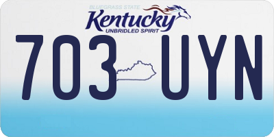 KY license plate 703UYN