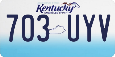 KY license plate 703UYV