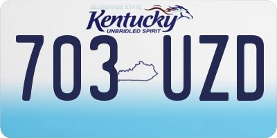 KY license plate 703UZD