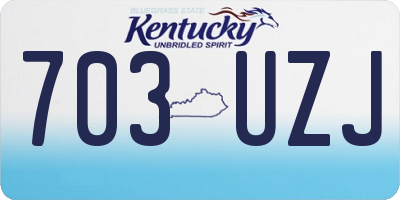 KY license plate 703UZJ