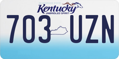 KY license plate 703UZN