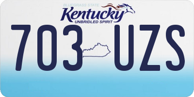 KY license plate 703UZS