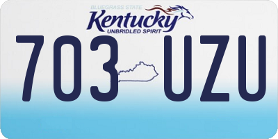 KY license plate 703UZU