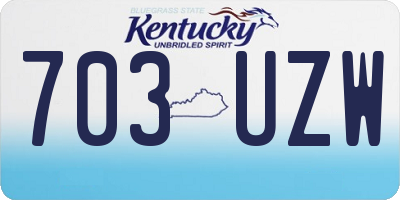 KY license plate 703UZW