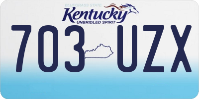 KY license plate 703UZX