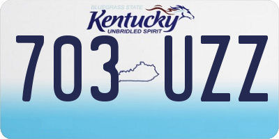KY license plate 703UZZ