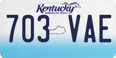 KY license plate 703VAE