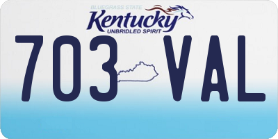 KY license plate 703VAL