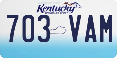 KY license plate 703VAM