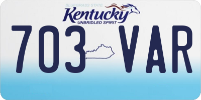 KY license plate 703VAR