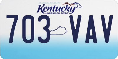KY license plate 703VAV