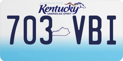 KY license plate 703VBI