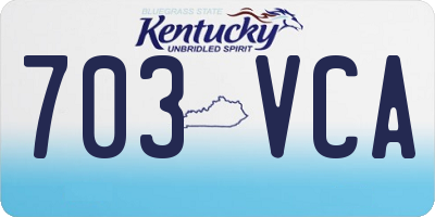 KY license plate 703VCA