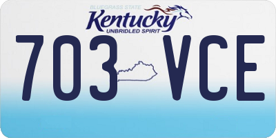 KY license plate 703VCE