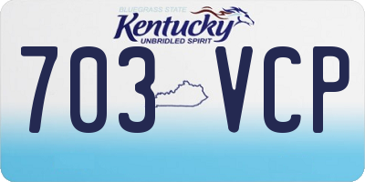 KY license plate 703VCP
