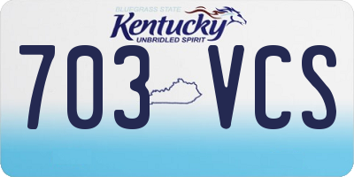 KY license plate 703VCS