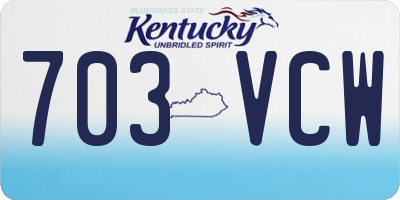 KY license plate 703VCW