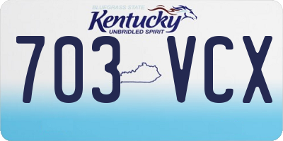 KY license plate 703VCX