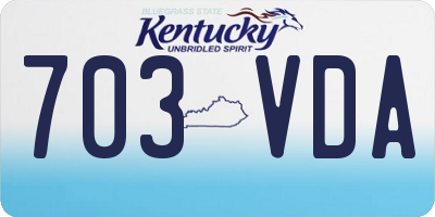 KY license plate 703VDA