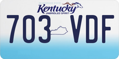 KY license plate 703VDF