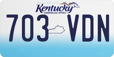KY license plate 703VDN