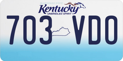KY license plate 703VDO