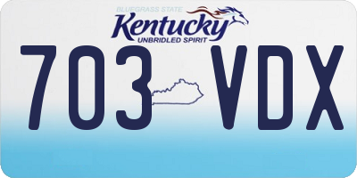 KY license plate 703VDX