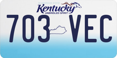 KY license plate 703VEC