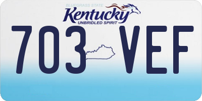 KY license plate 703VEF