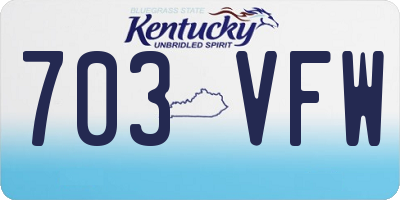 KY license plate 703VFW