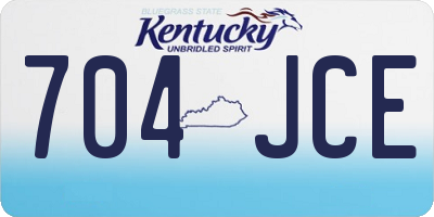 KY license plate 704JCE