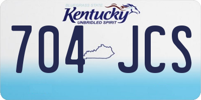 KY license plate 704JCS