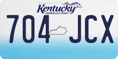 KY license plate 704JCX